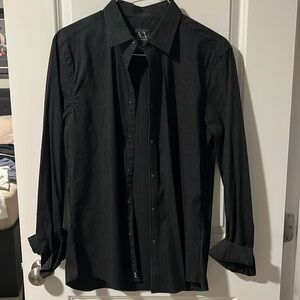 Armani Exchange striped black button down shirt size medium